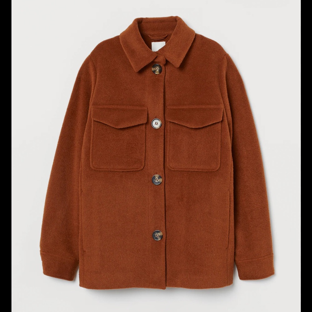 H&M Chestnut Brown oversized Shacket Jacket